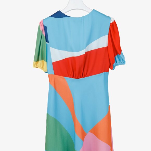 Staud Milla Mini Dress in Capri/Coastal Marble - Picture 3 of 9